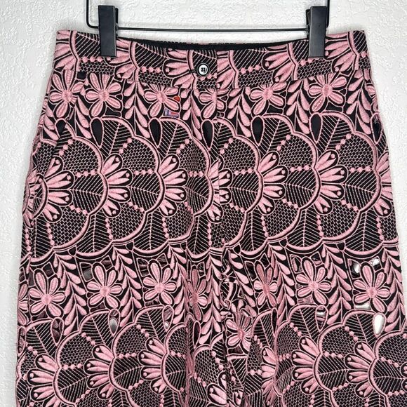 NWT La Double J Patterned Culotte Pants SANGALLO FLOWER Large Pink - Picture 4 of 14